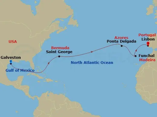 Itinerary schematic diagram