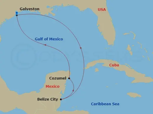 Itinerary schematic diagram