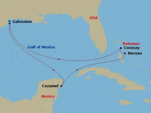 Itinerary schematic diagram