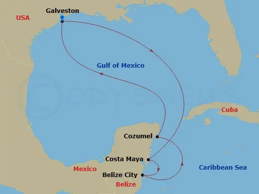 Itinerary schematic diagram