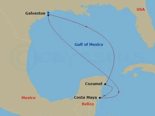 Itinerary schematic diagram