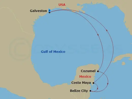 Itinerary schematic diagram