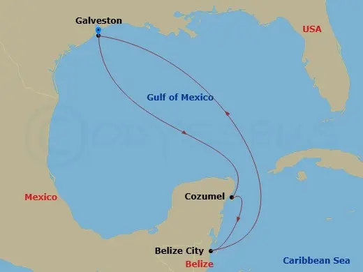 Itinerary schematic diagram