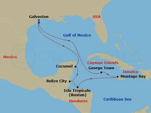 Itinerary schematic diagram