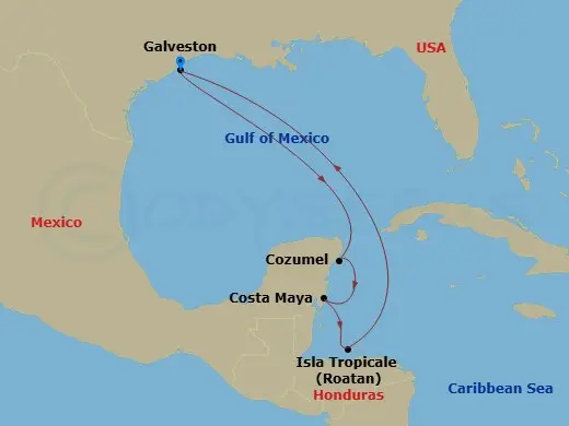Itinerary schematic diagram