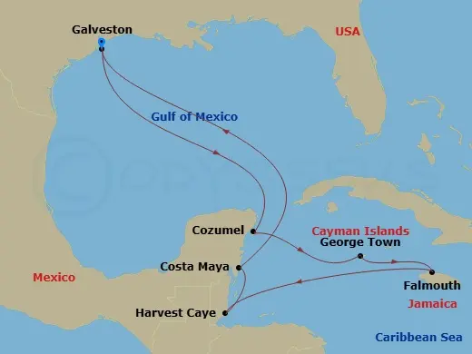 Itinerary schematic diagram