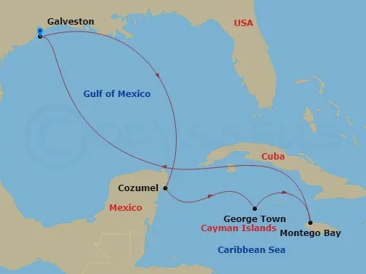 Itinerary schematic diagram