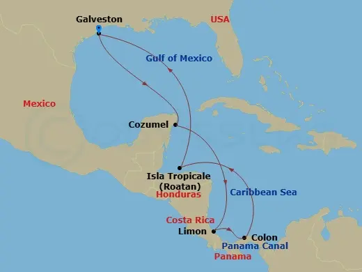 Itinerary schematic diagram