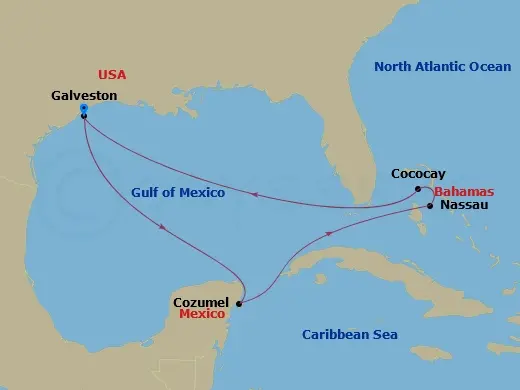 Itinerary schematic diagram