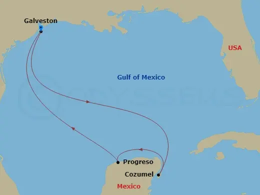 Itinerary schematic diagram