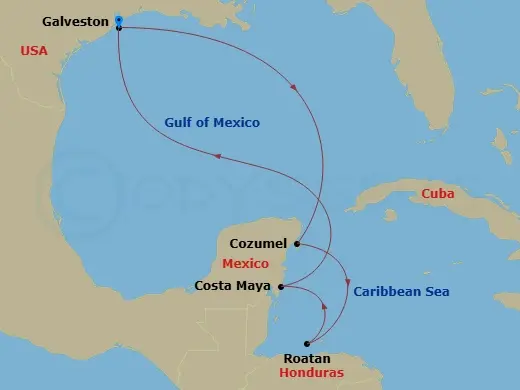 Itinerary schematic diagram