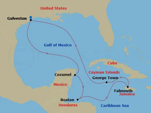 Itinerary schematic diagram