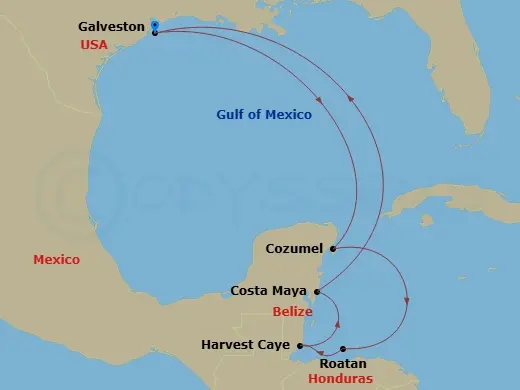 Itinerary schematic diagram