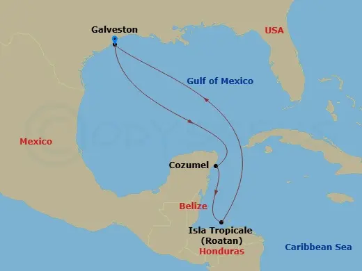 Itinerary schematic diagram