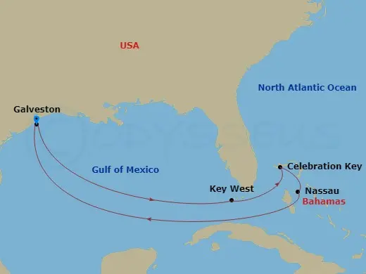 Itinerary schematic diagram