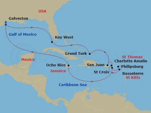 Itinerary schematic diagram