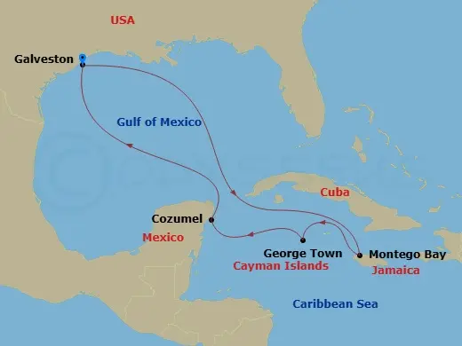 Itinerary schematic diagram