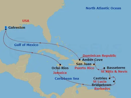 Itinerary schematic diagram