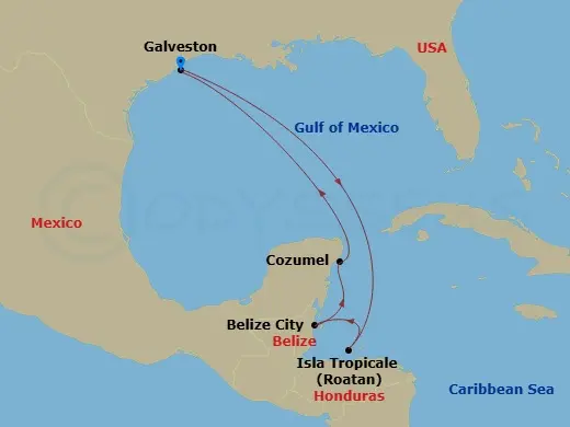 Itinerary schematic diagram