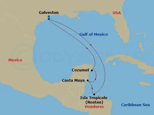 Itinerary schematic diagram
