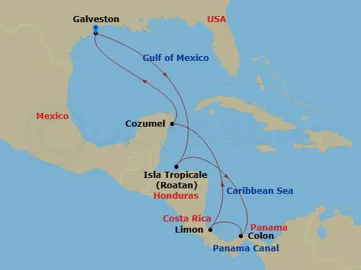 Itinerary schematic diagram