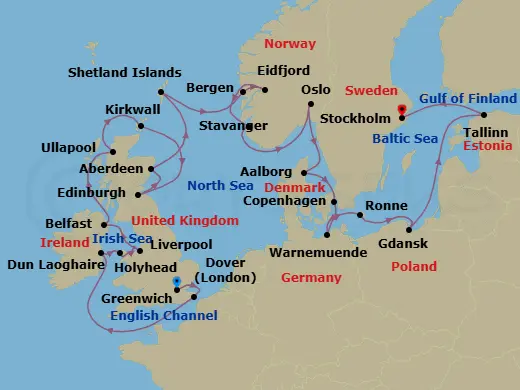Itinerary schematic diagram