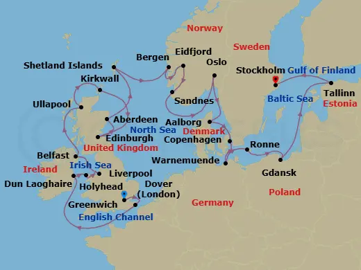 Itinerary schematic diagram