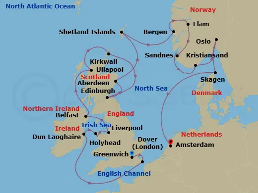 Itinerary schematic diagram