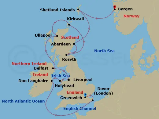 Itinerary schematic diagram
