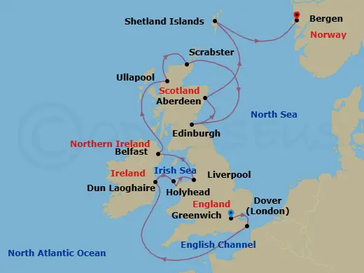 Itinerary schematic diagram