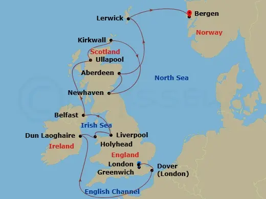Itinerary schematic diagram