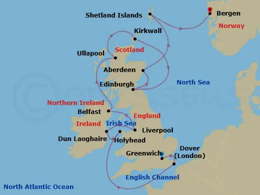 Itinerary schematic diagram