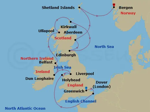 Itinerary schematic diagram