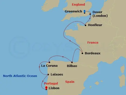 Itinerary schematic diagram