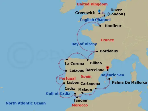 Itinerary schematic diagram