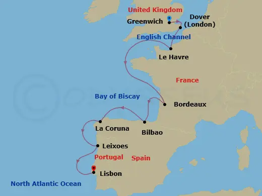 Itinerary schematic diagram