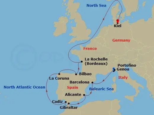 Itinerary schematic diagram