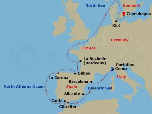 Itinerary schematic diagram