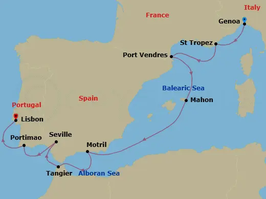 Itinerary schematic diagram