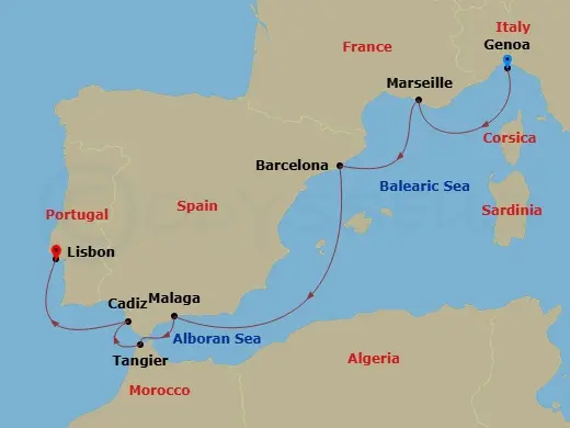 Itinerary schematic diagram