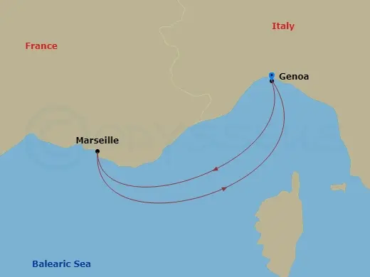 Itinerary schematic diagram