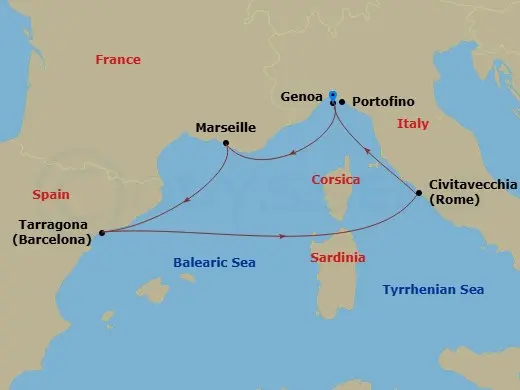 Itinerary schematic diagram