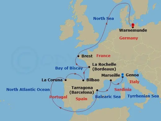 Itinerary schematic diagram