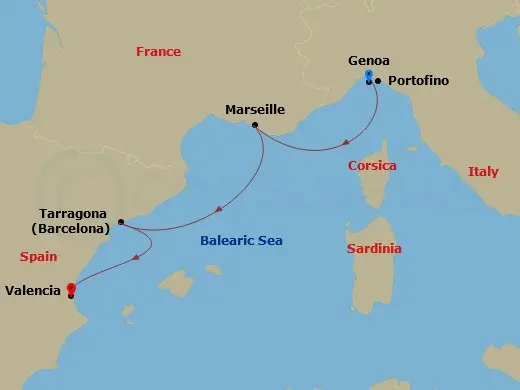 Itinerary schematic diagram