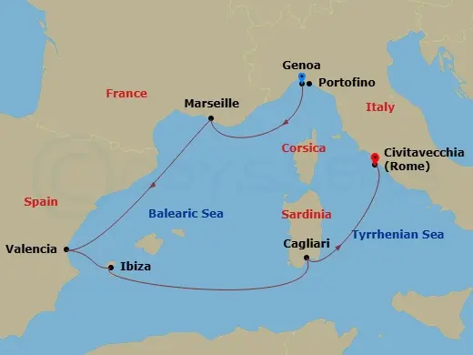 Itinerary schematic diagram