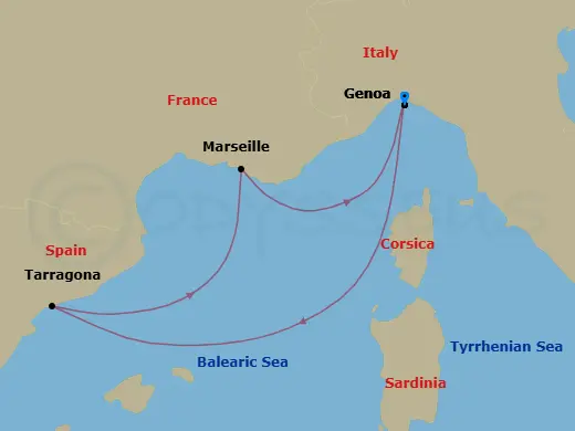 Itinerary schematic diagram