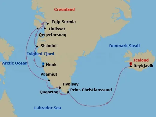 Itinerary schematic diagram