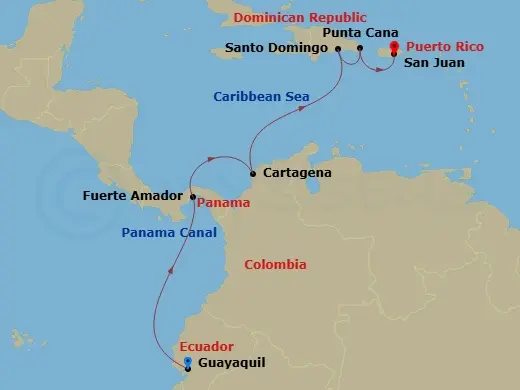 Itinerary schematic diagram