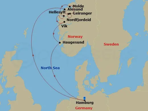 Itinerary schematic diagram