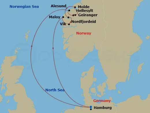 Itinerary schematic diagram
